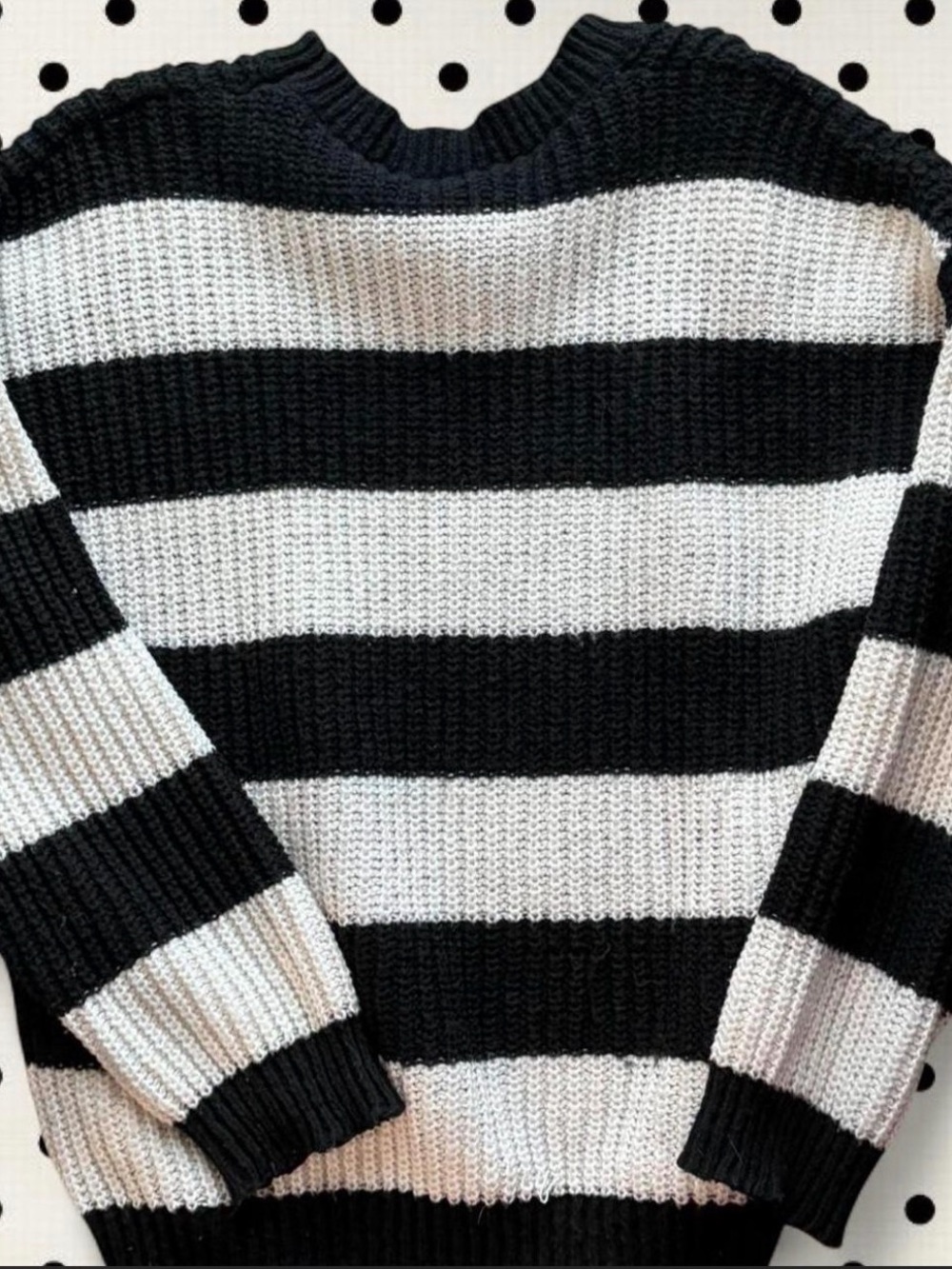 Black and White Striped Women’s Knit Sweater
